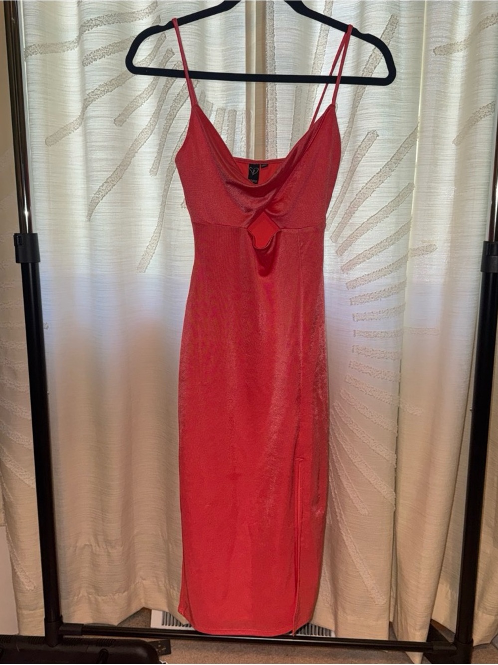 Windsor Red Cowl Neck Slip Midi Dress